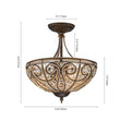 Load image into Gallery viewer, Victorian Antique Bronze Crystal Semi Flush Light
