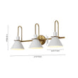 Load image into Gallery viewer, 3-Light Metal Conical Shade Bathroom Vanity Wall Sconce