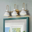 Load image into Gallery viewer, 3-Light Metal Conical Shade Bathroom Vanity Wall Sconce