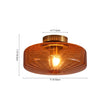 Load image into Gallery viewer, LightFixturesUSA - 1 - Light Caramel Amber Ribbed Glass Round Semi Flush Mount - Ceiling Light - 18.8 in. -