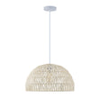 Load image into Gallery viewer, LightFixturesUSA - 1 - Light Coastal Bohemian Woven Rope Dome Pendant - Pendant Light - Medium - Beige