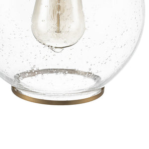 LightFixturesUSA - 1 - Light Corded Seeded Glass Globe Kitchen Pendant Light - Pendant Light - Brass -