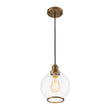Load image into Gallery viewer, LightFixturesUSA - 1 - Light Corded Seeded Glass Globe Kitchen Pendant Light - Pendant Light - Brass -
