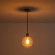 Load image into Gallery viewer, LightFixturesUSA - 1 - Light Corded Seeded Glass Globe Kitchen Pendant Light - Pendant Light - Brass -
