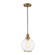 Load image into Gallery viewer, LightFixturesUSA - 1 - Light Corded Seeded Glass Globe Kitchen Pendant Light - Pendant Light - Brass -