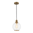 Load image into Gallery viewer, LightFixturesUSA - 1 - Light Corded Seeded Glass Globe Kitchen Pendant Light - Pendant Light - Brass -