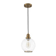 Load image into Gallery viewer, LightFixturesUSA - 1 - Light Corded Seeded Glass Globe Kitchen Pendant Light - Pendant Light - Brass -
