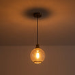 Load image into Gallery viewer, LightFixturesUSA - 1 - Light Corded Seeded Glass Globe Kitchen Pendant Light - Pendant Light - Brass -