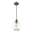 Load image into Gallery viewer, LightFixturesUSA - 1 - Light Corded Seeded Glass Globe Kitchen Pendant Light - Pendant Light - Brass -