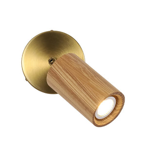 LightFixturesUSA - 1 - Light GU10 Adjustable Wooden Ceiling Spotlight Track Light - Ceiling Light - Ash -