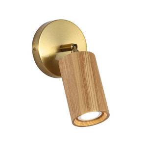 LightFixturesUSA - 1 - Light GU10 Adjustable Wooden Ceiling Spotlight Track Light - Ceiling Light - Ash -