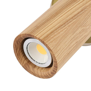 LightFixturesUSA - 1 - Light GU10 Adjustable Wooden Ceiling Spotlight Track Light - Ceiling Light - Ash -