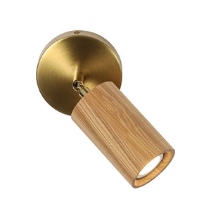 LightFixturesUSA - 1 - Light GU10 Adjustable Wooden Ceiling Spotlight Track Light - Ceiling Light - Ash -