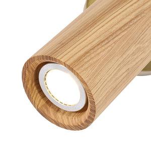 LightFixturesUSA - 1 - Light GU10 Adjustable Wooden Ceiling Spotlight Track Light - Ceiling Light - Ash -