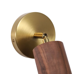 LightFixturesUSA - 1 - Light GU10 Adjustable Wooden Ceiling Spotlight Track Light - Ceiling Light - Walnut -