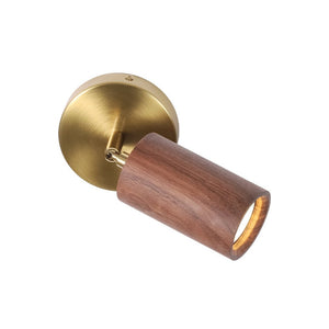 LightFixturesUSA - 1 - Light GU10 Adjustable Wooden Ceiling Spotlight Track Light - Ceiling Light - Walnut -