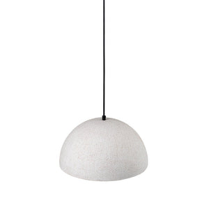 LightFixturesUSA - 1 - Light Industrial Limestone Style Metal Dome Pendant - Pendant Light - 13.7 in -
