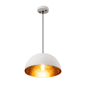 LightFixturesUSA - 1 - Light Industrial Limestone Style Metal Dome Pendant - Pendant Light - 13.7 in -