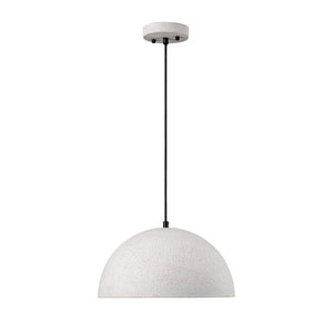 LightFixturesUSA - 1 - Light Industrial Limestone Style Metal Dome Pendant - Pendant Light - 13.7 in -