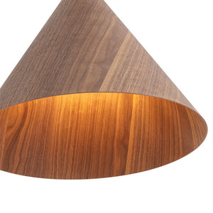 LightFixturesUSA - 1 - Light Modern Farmhouse Wood Grain Cone Kitchen Pendant - Pendant Light - Light Oak -