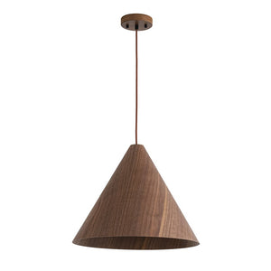LightFixturesUSA - 1 - Light Modern Farmhouse Wood Grain Cone Kitchen Pendant - Pendant Light - Light Oak -