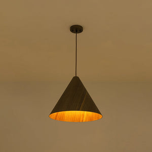 LightFixturesUSA - 1 - Light Modern Farmhouse Wood Grain Cone Kitchen Pendant - Pendant Light - Light Oak -