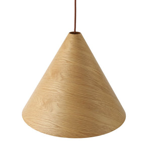 LightFixturesUSA - 1 - Light Modern Farmhouse Wood Grain Cone Kitchen Pendant - Pendant Light - Light Oak -