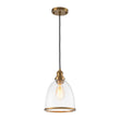 Load image into Gallery viewer, LightFixturesUSA - 1 - Light Seeded Glass Bell Dome Kitchen Pendant Light - Pendant Light - Brass -