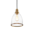 Load image into Gallery viewer, LightFixturesUSA - 1 - Light Seeded Glass Bell Dome Kitchen Pendant Light - Pendant Light - Brass -