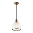 Load image into Gallery viewer, LightFixturesUSA - 1 - Light Seeded Glass Bell Dome Kitchen Pendant Light - Pendant Light - Brass -