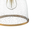 Load image into Gallery viewer, LightFixturesUSA - 1 - Light Seeded Glass Bell Dome Kitchen Pendant Light - Pendant Light - Brass -