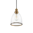 Load image into Gallery viewer, LightFixturesUSA - 1 - Light Seeded Glass Bell Dome Kitchen Pendant Light - Pendant Light - Brass -