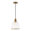 Load image into Gallery viewer, LightFixturesUSA - 1 - Light Seeded Glass Bell Dome Kitchen Pendant Light - Pendant Light - Brass -