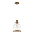 Load image into Gallery viewer, LightFixturesUSA - 1 - Light Seeded Glass Bell Dome Kitchen Pendant Light - Pendant Light - Brass -