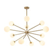 Load image into Gallery viewer, LightFixturesUSA - 12 - Light Brass Firework Opal Glass Globe Sputnik Chandelier - Chandelier - Brass -