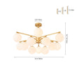 Load image into Gallery viewer, LightFixturesUSA - 12 - Light Brass Tiered Opal Glass Bubble Semi Flush Chandelier - Chandelier - Brass (Exclusive Offer) -