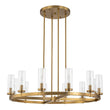 Load image into Gallery viewer, LightFixturesUSA-12-Light Clear Glass Shade Wagon Wheel Chandelier-Chandelier-Black-