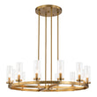 Load image into Gallery viewer, LightFixturesUSA-12-Light Clear Glass Shade Wagon Wheel Chandelier-Chandelier-Black-
