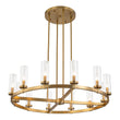 Load image into Gallery viewer, LightFixturesUSA-12-Light Clear Glass Shade Wagon Wheel Chandelier-Chandelier-Black-