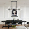 Load image into Gallery viewer, LightFixturesUSA - 12 - Light Sputnik Glass Globe Bubble Linear Island Chandelier - Chandelier - Black (Exclusive Offer) -