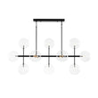Load image into Gallery viewer, LightFixturesUSA - 12 - Light Sputnik Glass Globe Bubble Linear Island Chandelier - Chandelier - Black (Exclusive Offer) -