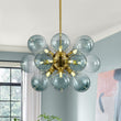 Load image into Gallery viewer, LightFixturesUSA - 18 - Light Cluster Gradual Blue Glass Globe Bubble Chandelier - Chandelier - Gradual Blue -