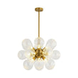 Load image into Gallery viewer, LightFixturesUSA - 18 - Light Cluster Ribbed Glass Globe Bubble Chandelier - Chandelier - Clear Ribbed Glass -