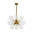 Load image into Gallery viewer, LightFixturesUSA - 18 - Light Cluster Ribbed Glass Globe Bubble Chandelier - Chandelier - Clear Ribbed Glass -