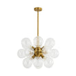 Load image into Gallery viewer, LightFixturesUSA - 18 - Light Cluster Ribbed Glass Globe Bubble Chandelier - Chandelier - Clear Ribbed Glass -