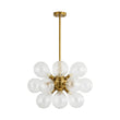 Load image into Gallery viewer, LightFixturesUSA - 18 - Light Cluster Ribbed Glass Globe Bubble Chandelier - Chandelier - Clear Ribbed Glass -