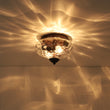 Load image into Gallery viewer, LightFixturesUSA - 2 - light Hammered Glass Flush Mount Ceiling Light - Ceiling Light - 2 - Lt - Black