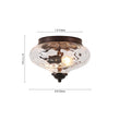 Load image into Gallery viewer, LightFixturesUSA - 2 - light Hammered Glass Flush Mount Ceiling Light - Ceiling Light - 2 - Lt - Black