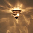 Load image into Gallery viewer, LightFixturesUSA - 2 - light Hammered Glass Flush Mount Ceiling Light - Ceiling Light - 2 - Lt - Black