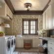 Load image into Gallery viewer, LightFixturesUSA - 2 - light Hammered Glass Flush Mount Ceiling Light - Ceiling Light - 2 - Lt - Oil - Rubbed Bronze